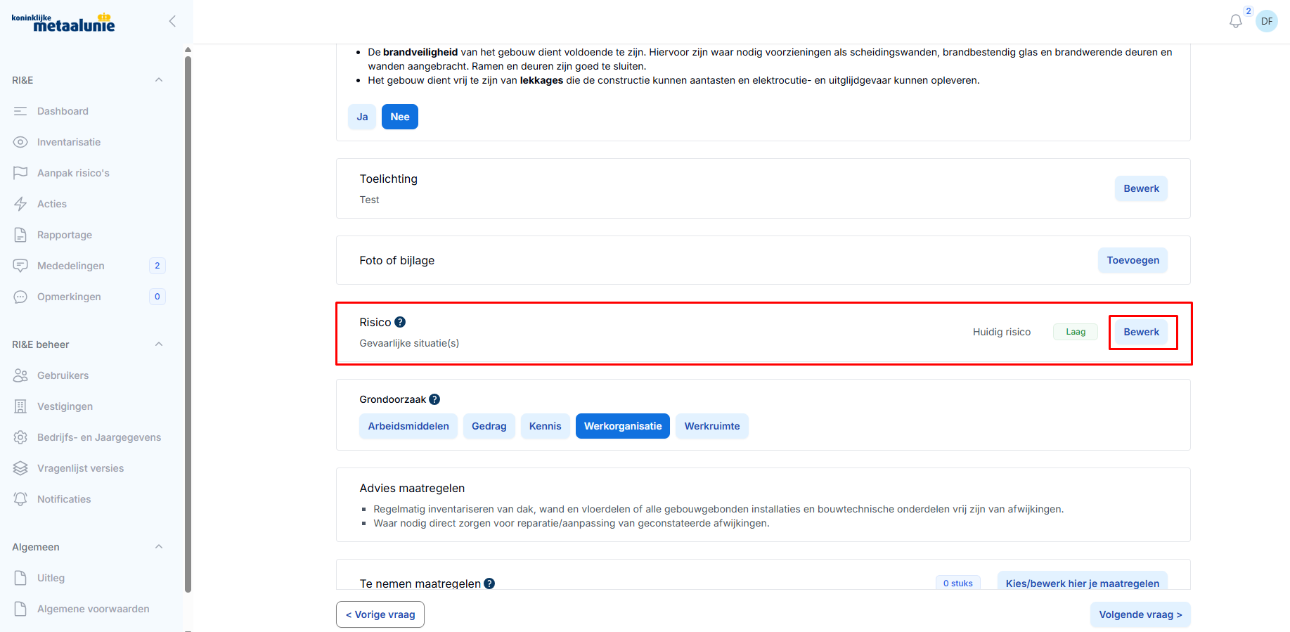 InventarisatieVragenRisicoBewerk