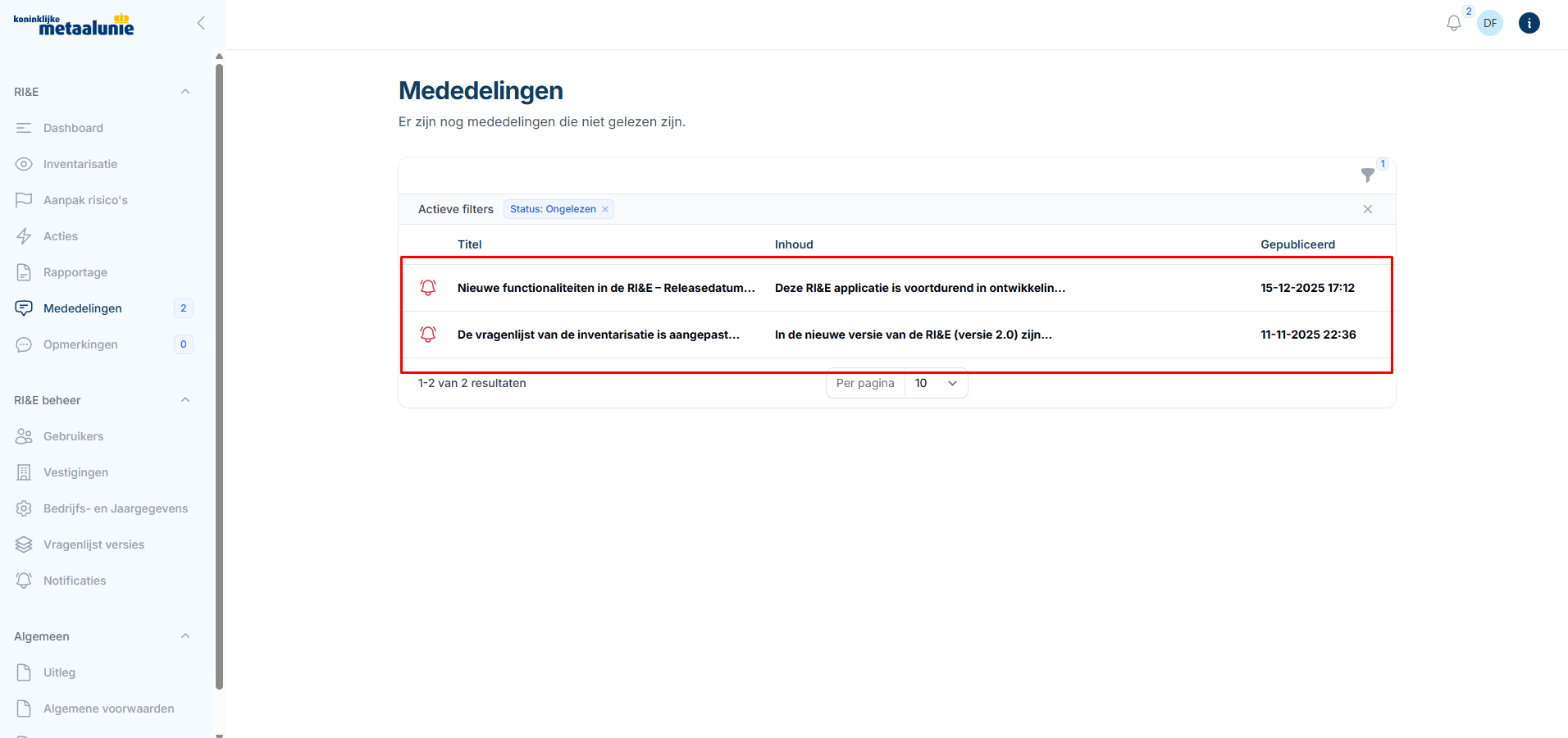 Mededelingen