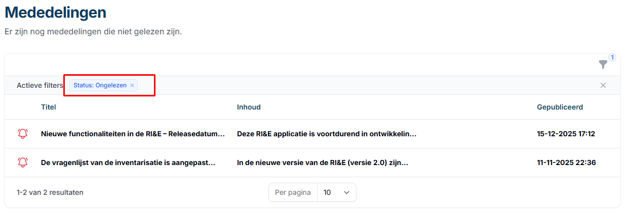 MededelingenOngelezen