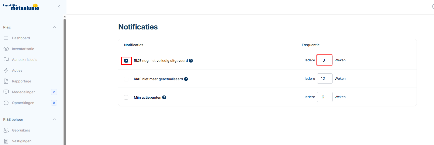 NotificatiesBewerken