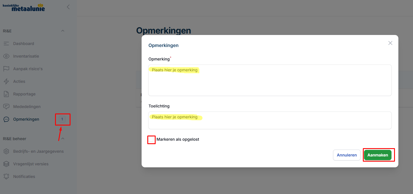 OpmerkingenToevoegen