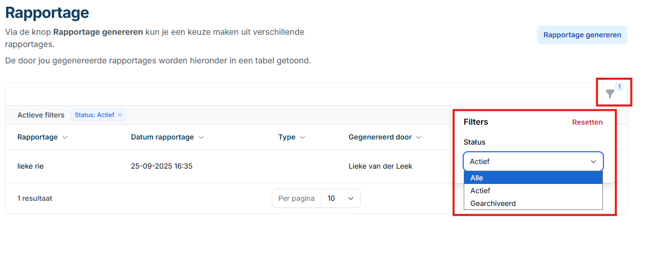 RapportageFilters