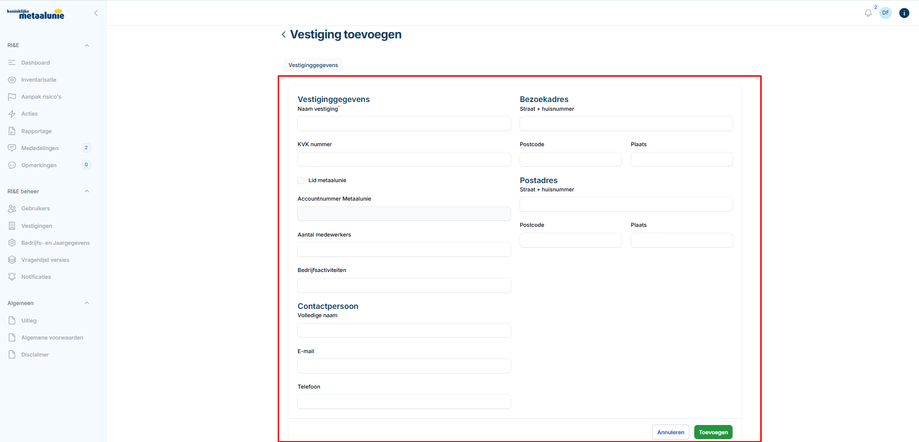 VestigingenToevoegen