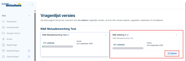 VragenlijstVersiesOpenen